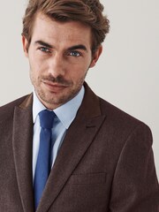 Burgundy Red Tailored Fit Trimmed Donegal Fabric Suit: Jacket - Image 6 of 12