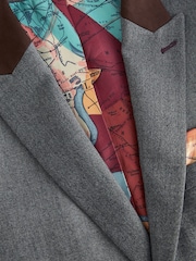 Grey Tailored Trimmed Donegal Fabric Suit Jacket - Image 10 of 14