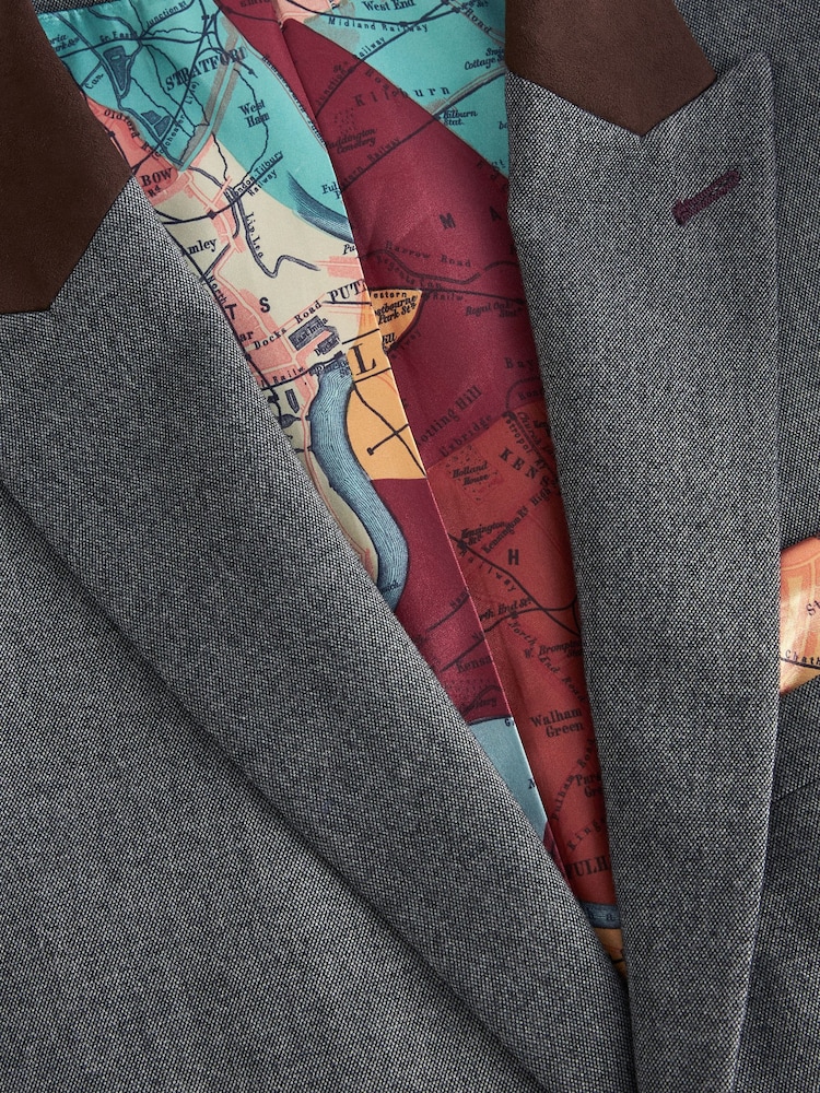 Grey Tailored Trimmed Donegal Fabric Suit Jacket - Image 10 of 14