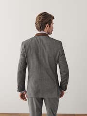 Grey Tailored Trimmed Donegal Fabric Suit Jacket - Image 3 of 14