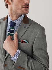 Grey Tailored Trimmed Donegal Fabric Suit Jacket - Image 6 of 14