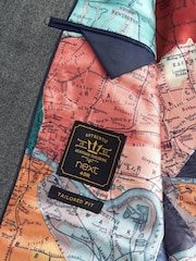Grey Tailored Trimmed Donegal Fabric Suit Jacket - Image 9 of 14