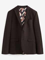 Brown Skinny Fit Motion Flex Stretch Suit: Jacket - Image 5 of 10