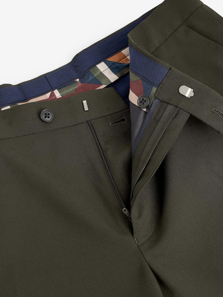 Olive Green Skinny Fit Motion Flex Suit: Trousers - Image 5 of 5