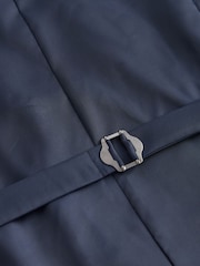 Navy Blue Trimmed Herringbone Fabric Suit Waistcoat - Image 10 of 11