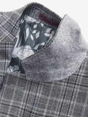 Grey Regular Fit Check Suit: Jacket - Image 10 of 12