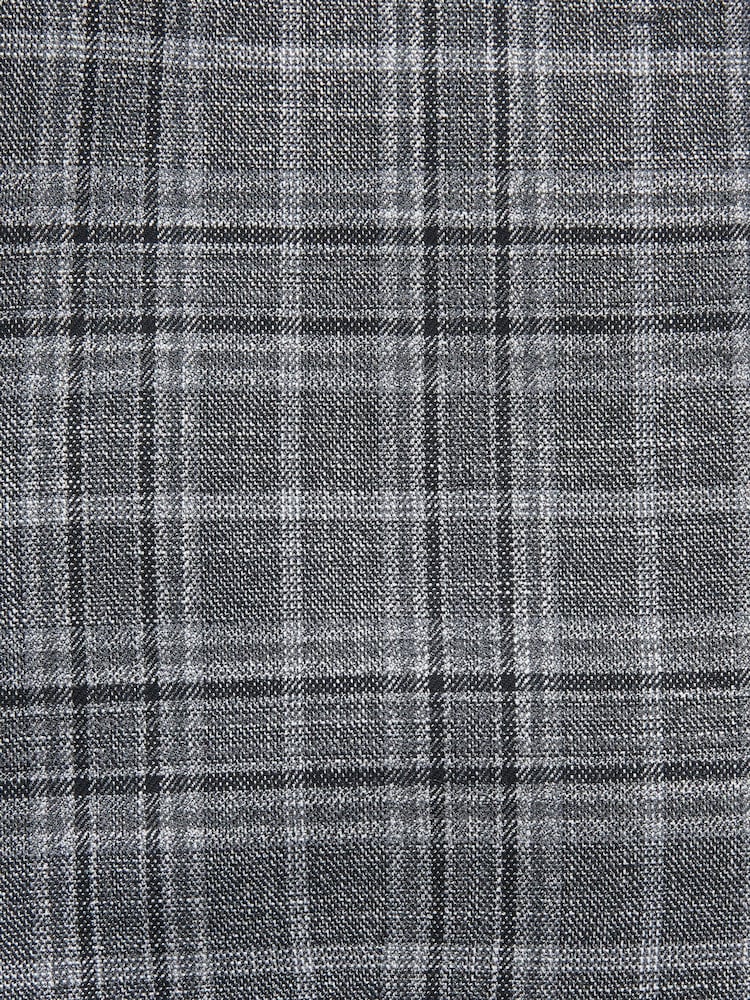 Grey Regular Fit Check Suit: Jacket - Image 12 of 12