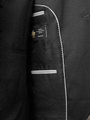 Black Signature Cerruti 100% Wool Tuxedo Suit Jacket - Image 7 of 13