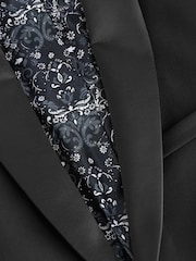Black Signature Cerruti 100% Wool Tuxedo Suit Jacket - Image 9 of 13
