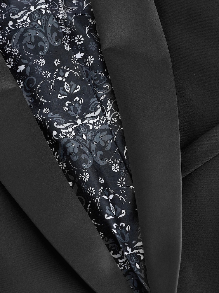 Black Signature Cerruti 100% Wool Tuxedo Suit Jacket - Image 9 of 13