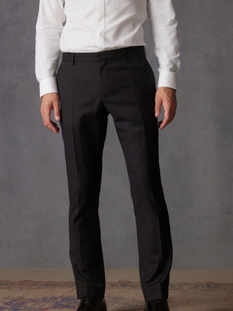 Black Signature Cerruti 100% Wool Tuxedo Suit: Trousers - Image 1 of 9