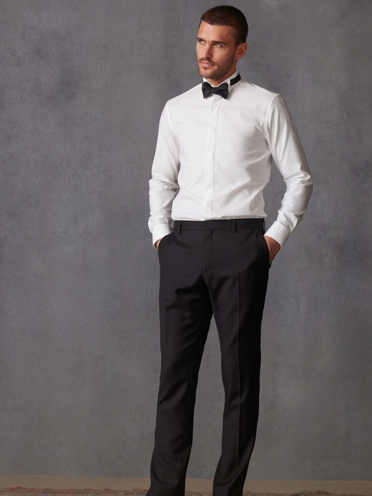 Black Signature Cerruti 100% Wool Tuxedo Suit: Trousers - Image 2 of 9
