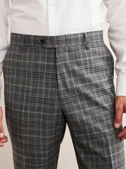 Grey Regular Fit Check Suit: Trousers - Image 3 of 6