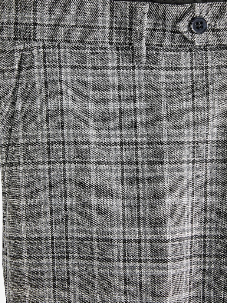 Grey Regular Fit Check Suit: Trousers - Image 6 of 6