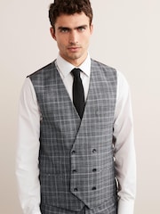 Grey Check Suit Waistcoat - Image 1 of 11
