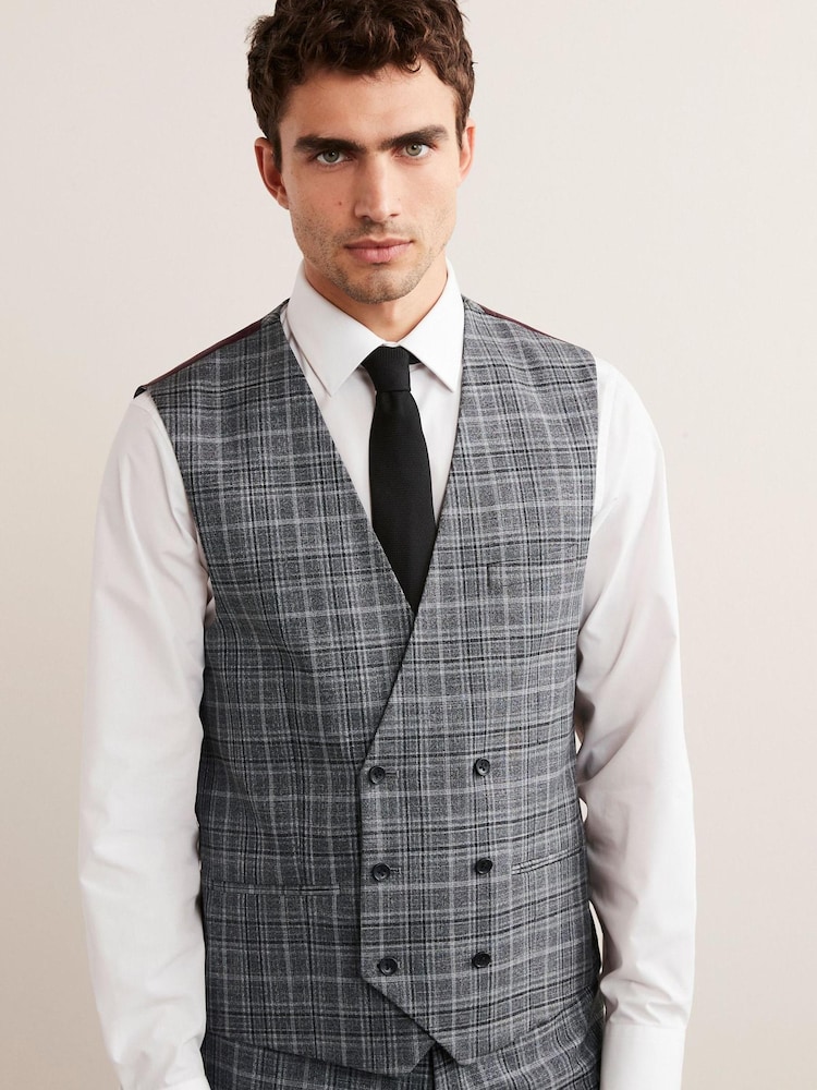 Grey Check Suit Waistcoat - Image 1 of 11