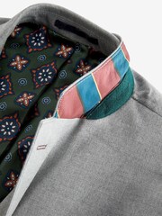 Light Grey Skinny Flannel Fabric Suit Jacket - Image 2 of 10