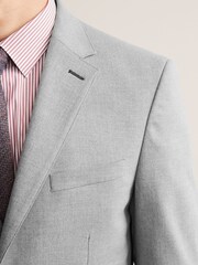 Light Grey Skinny Flannel Fabric Suit Jacket - Image 7 of 10