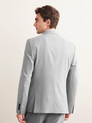Light Grey Skinny Flannel Fabric Suit Jacket - Image 8 of 10
