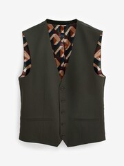 Olive Green Motion Flex Stretch Suit: Waistcoat - Image 10 of 10
