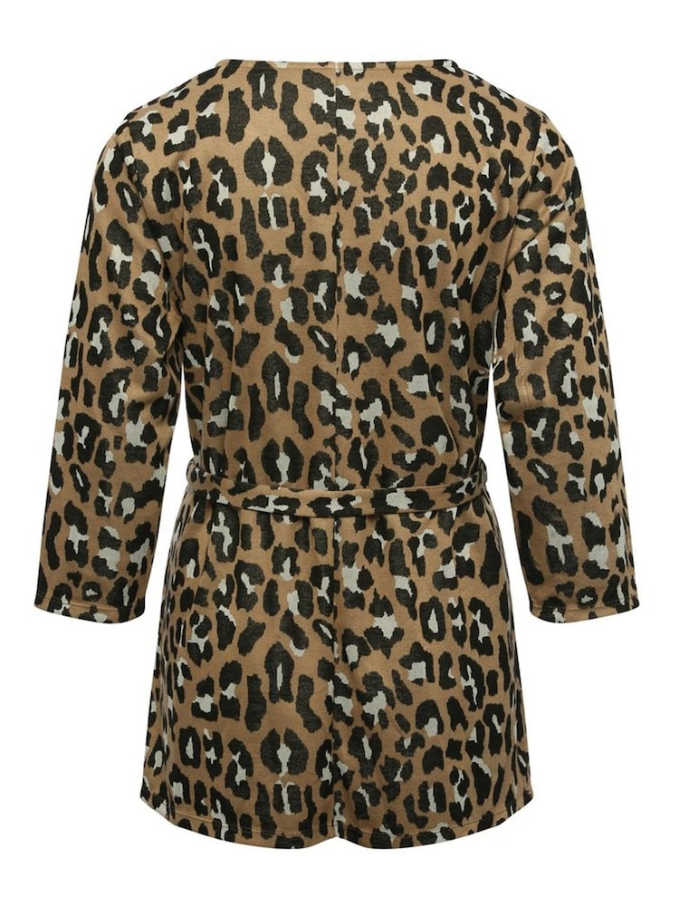 M&Co Natural Leopard Print Tie Waist Tunic Top - Image 2 of 3