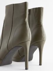 Khaki Green Forever Comfort® Point Toe Heeled Platform Boots - Image 3 of 5