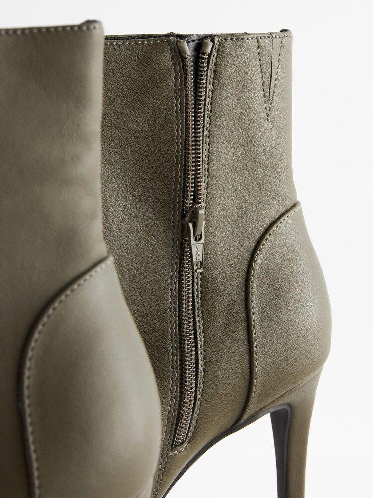 Khaki Green Forever Comfort® Point Toe Heeled Platform Boots - Image 4 of 5