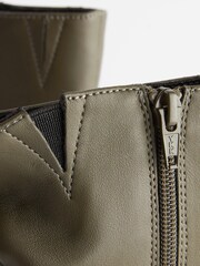 Khaki Green Forever Comfort® Point Toe Heeled Platform Boots - Image 5 of 5