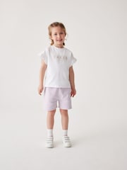 Baker by Ted Baker Lilac Purple Frilled T-Shirt and Short Set - Image 1 of 10
