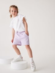 Baker by Ted Baker Lilac Purple Frilled T-Shirt and Short Set - Image 4 of 10
