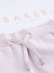 Baker by Ted Baker Lilac Purple Frilled T-Shirt and Short Set - Image 9 of 10
