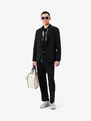 Lacoste Logo Long Sleeve Charcoal Black Polo Shirt - Image 3 of 6
