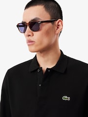Lacoste Logo Long Sleeve Charcoal Black Polo Shirt - Image 4 of 6