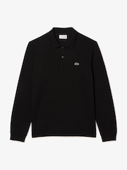 Lacoste Logo Long Sleeve Charcoal Black Polo Shirt - Image 5 of 6