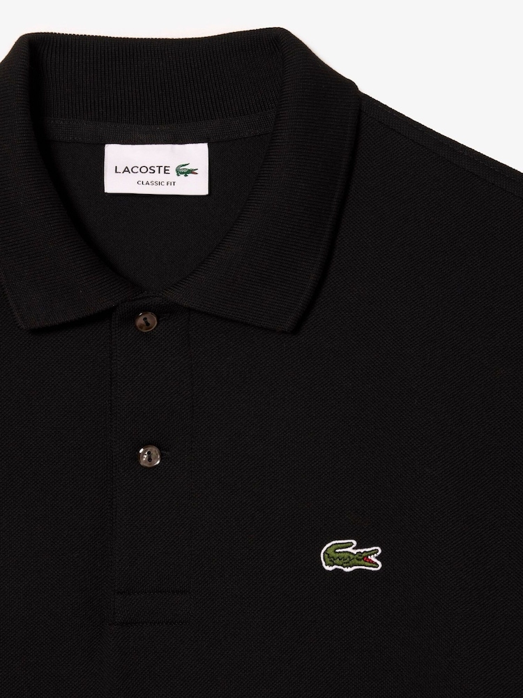 Lacoste Logo Long Sleeve Charcoal Black Polo Shirt - Image 6 of 6