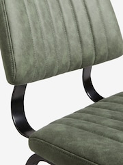 Set of 2 Arona Faux Leather Khaki Green Aiden Black Leg Dining Chairs - Image 7 of 10