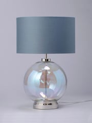 BHS Silver Large Glass Table Lamp - Image 2 of 5
