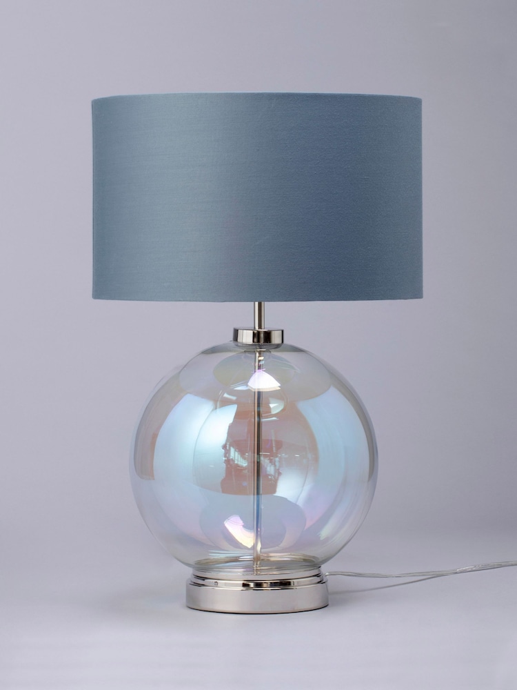 BHS Silver Large Glass Table Lamp - Image 2 of 5