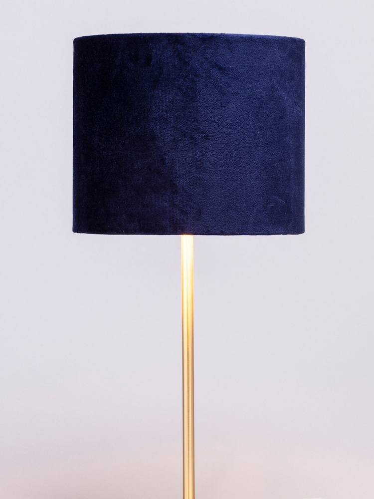 BHS Blue Velvet Table Lamp - Image 2 of 5