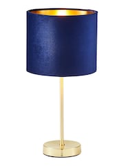 BHS Blue Velvet Table Lamp - Image 4 of 5
