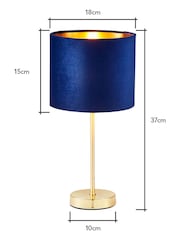 BHS Blue Velvet Table Lamp - Image 5 of 5