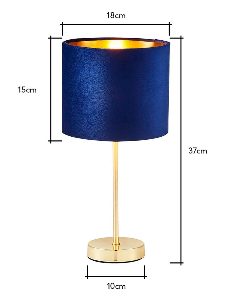 BHS Blue Velvet Table Lamp - Image 5 of 5