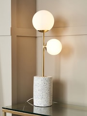 BHS White Forella Terrazzo Table Lamp - Image 1 of 7