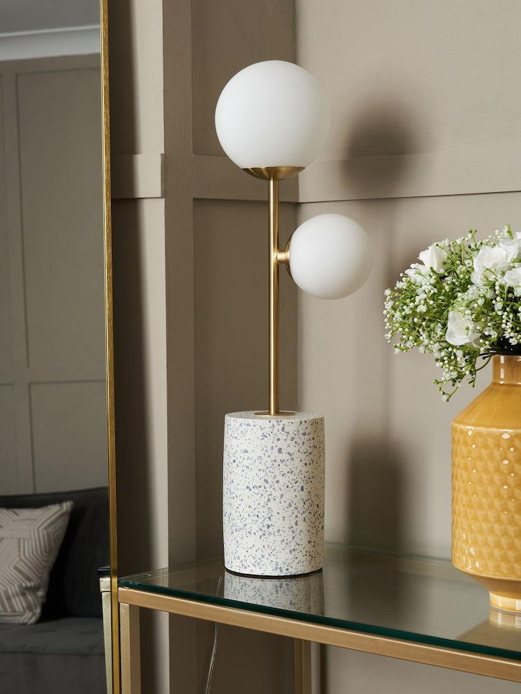 BHS White Forella Terrazzo Table Lamp - Image 2 of 7
