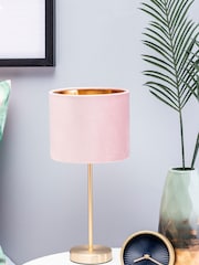 BHS Pink Velvet Table Lamp - Image 1 of 5