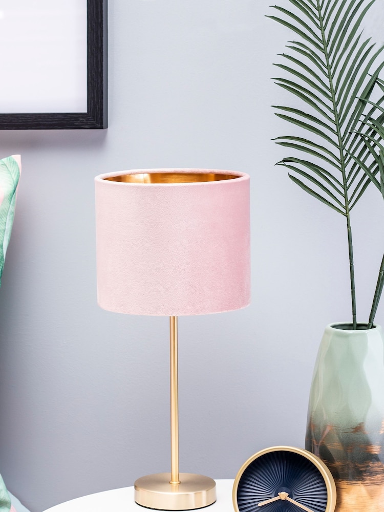 BHS Pink Velvet Table Lamp - Image 1 of 5