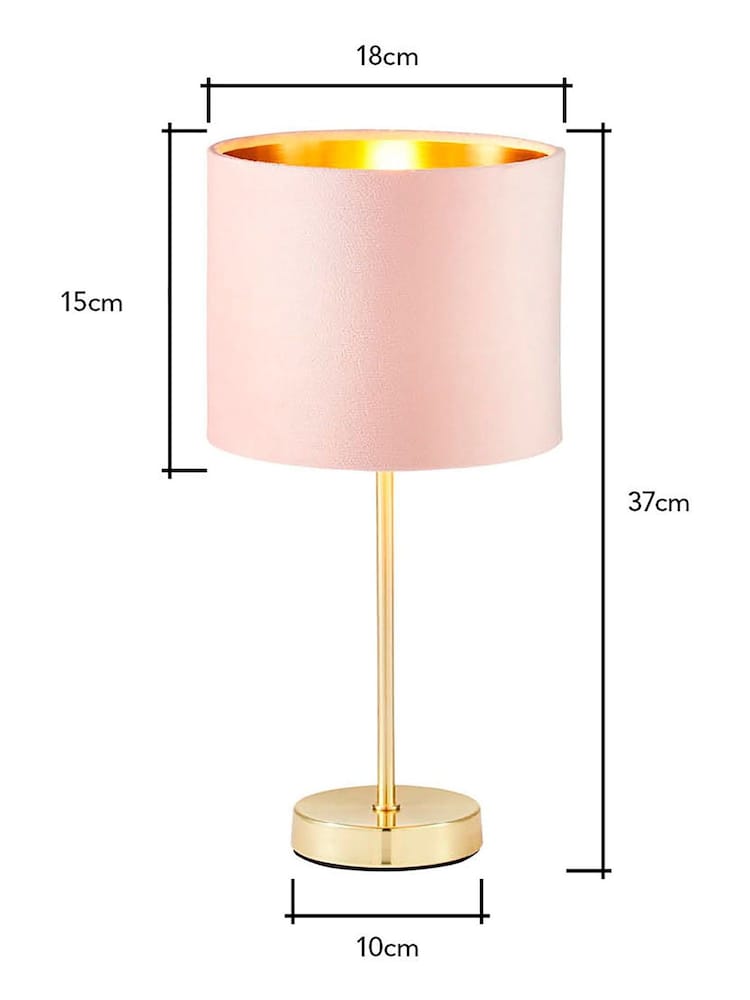 BHS Pink Velvet Table Lamp - Image 5 of 5