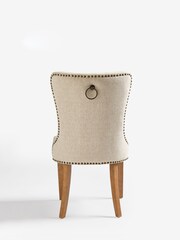 Set of 2 Tweedy Plain Light Natural Blair Light Wood Leg Button Dining Chairs - Image 5 of 9