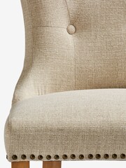 Set of 2 Tweedy Plain Light Natural Blair Light Wood Leg Button Dining Chairs - Image 6 of 9