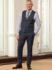 Navy Blue Signature Cerruti 100% Wool Sharkskin Suit Waistcoat - Image 2 of 10